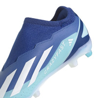 adidas X Crazyfast.4 Gras / Kunstgras Voetbalschoenen (FxG) Kids Blauw Lichtblauw Wit