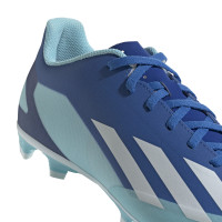 adidas X Crazyfast.4 Gras / Kunstgras Voetbalschoenen (FxG) Blauw Lichtblauw Wit