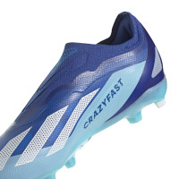 adidas X Crazyfast.1 Veterloze Gras Voetbalschoenen (FG) Kids Blauw Lichtblauw Wit
