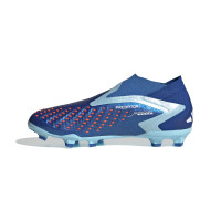 adidas Predator Accuracy+ Veterloze Gras Voetbalschoenen (FG) Kids Blauw Lichtblauw Wit
