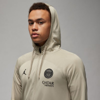 Nike Paris Saint-Germain X Jordan Strike Trainingspak Full-Zip Hooded 2023-2024 Beige Zwart