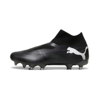 PUMA Future 7 Match+ Veterloze Gras / Kunstgras Voetbalschoenen (MG) Zwart Wit Donkergrijs