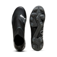 PUMA Future 7 Match+ Veterloze Gras / Kunstgras Voetbalschoenen (MG) Zwart Wit Donkergrijs