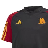adidas AS Roma Trainingsshirt 2023-2024 Kids Zwart Geel