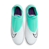 Nike Phantom GX Academy Dynamic Fit Gras / Kunstgras Voetbalschoenen (MG) Turquoise Zwart Paars Wit