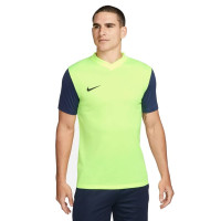 Nike Tiempo Premier II Voetbalshirt Neongeel Donkerblauw Zwart