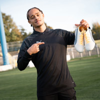 PUMA King Match Gras / Kunstgras Voetbalschoenen (MG) Wit Geel Donkerblauw Zwart