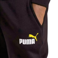PUMA Essentials+ 2 College Logo Fleece Club Trainingsbroek Kids Zwart Wit Geel