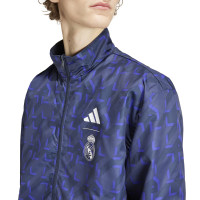 adidas Real Madrid Anthem Trainingsjack Reversible 2023-2024 Donkerblauw Geel