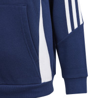adidas Tiro 24 Hoodie Kids Dark Blue White
