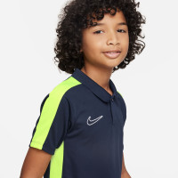 Nike Dri-FIT Academy 23 Polo Kids Donkerblauw Geel Wit