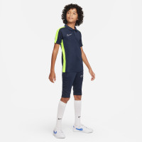 Nike Dri-FIT Academy 23 Polo Kids Donkerblauw Geel Wit