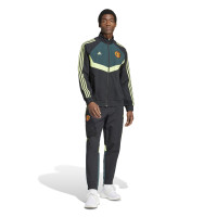 adidas Manchester United Woven Trainingsbroek 2023-2024 Zwart Donkergroen Felgroen