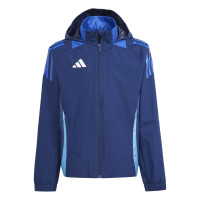 adidas Tiro 24 Competition Allweather Jas Kids Donkerblauw Blauw