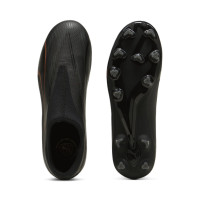 PUMA Ultra Match Veterloze Gras / Kunstgras Voetbalschoenen (MG) Kids Zwart Brons Donkergrijs