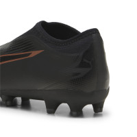 PUMA Ultra Match Veterloze Gras / Kunstgras Voetbalschoenen (MG) Kids Zwart Brons Donkergrijs
