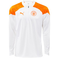 PUMA Manchester City Trainingstrui 1/4-Zip 2023-2024 Wit Oranje