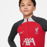 Nike Liverpool Strike Trainingstrui 1/4-Zip 2023-2024 Kids Rood Donkergrijs Grijs