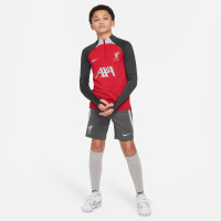 Nike Liverpool Strike Trainingstrui 1/4-Zip 2023-2024 Kids Rood Donkergrijs Grijs