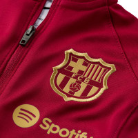 Nike FC Barcelona Strike Trainingspak Full-Zip 2023-2024 Kleuters Bordeauxrood Donkerblauw Goud