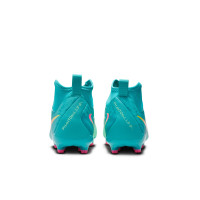 Nike Phantom Luna II Academy Gras / Kunstgras Voetbalschoenen (MG) Kids Turquoise Lichtgroen Multicolor