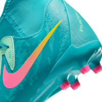 Nike Phantom Luna II Academy Gras / Kunstgras Voetbalschoenen (MG) Kids Turquoise Lichtgroen Multicolor