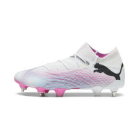PUMA Future 7 Ultimate IJzeren-Nop Voetbalschoenen (SG) Wit Roze Zwart
