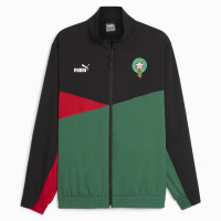PUMA Marokko Woven Trainingsjack 2023-2024 Zwart Donkergroen Rood