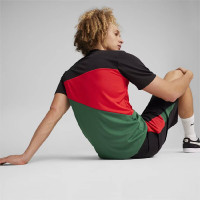 PUMA Marokko T-Shirt 2023-2024 Zwart Donkergroen Rood