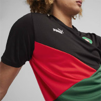 PUMA Marokko T-Shirt 2023-2024 Zwart Donkergroen Rood