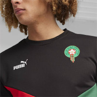 PUMA Marokko T-Shirt 2023-2024 Zwart Donkergroen Rood