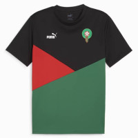 PUMA Marokko T-Shirt 2023-2024 Zwart Donkergroen Rood