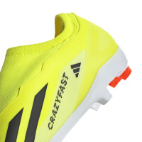 adidas X Crazyfast League Veterloze Gras Voetbalschoenen (FG) Felgeel Zwart Wit