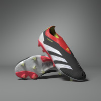adidas Predator Elite Veterloze Gras Voetbalschoenen (FG) Zwart Wit Felrood