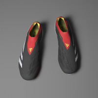 adidas Predator Elite Veterloze Gras Voetbalschoenen (FG) Zwart Wit Felrood
