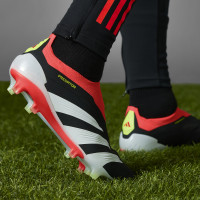 adidas Predator Elite Veterloze Gras Voetbalschoenen (FG) Zwart Wit Felrood