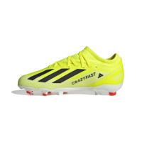 adidas X Crazyfast League Gras Voetbalschoenen (FG) Kids Geel Zwart Wit