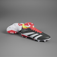 adidas Predator League Gras Voetbalschoenen (FG) Zwart Wit Felrood