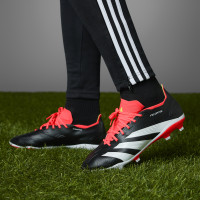 adidas Predator League Gras Voetbalschoenen (FG) Zwart Wit Felrood