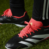 adidas Predator League Gras Voetbalschoenen (FG) Zwart Wit Felrood