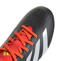 adidas Predator League Gras / Kunstgras Voetbalschoenen (MG) Kids Zwart Wit Felrood