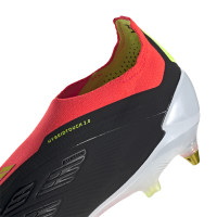 adidas Predator Elite Veterloze IJzeren-Nop Voetbalschoenen (SG) Zwart Wit Felrood