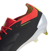 adidas Predator Elite IJzeren-Nop Voetbalschoenen (SG) Zwart Wit Felrood