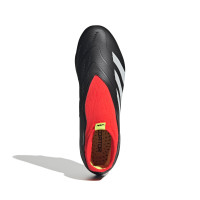 adidas Predator League Veterloze Gras Voetbalschoenen (FG) Zwart Wit Felrood