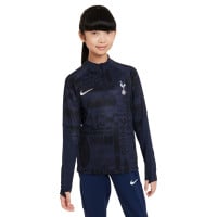 Nike Tottenham Hotspur Strike Trainingstrui 1/4-Zip 2023-2024 Kids Donkerblauw Zwart Wit