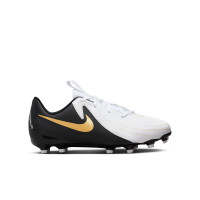 Nike Phantom GX II Academy Gras / Kunstgras Voetbalschoenen (MG) Kids Zwart Gebroken Wit Goud