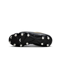 Nike Phantom GX II Academy Gras / Kunstgras Voetbalschoenen (MG) Kids Zwart Gebroken Wit Goud