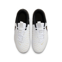 Nike Phantom GX II Academy Gras / Kunstgras Voetbalschoenen (MG) Kids Zwart Gebroken Wit Goud