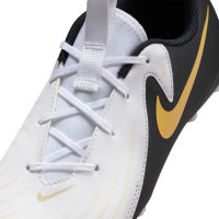 Nike Phantom GX II Academy Gras / Kunstgras Voetbalschoenen (MG) Kids Zwart Gebroken Wit Goud
