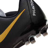 Nike Phantom GX II Academy Gras / Kunstgras Voetbalschoenen (MG) Kids Zwart Gebroken Wit Goud